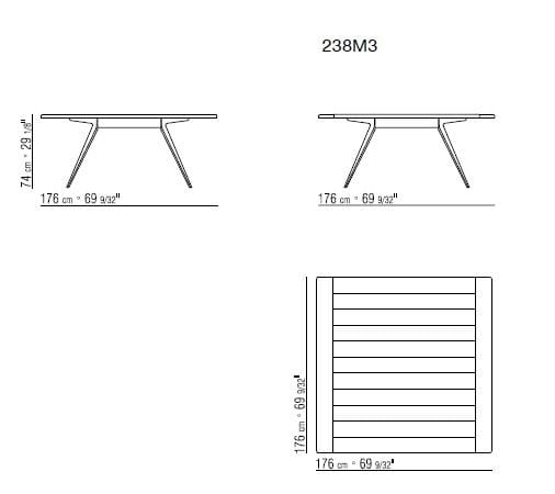 Квадратный садовый стол в ироко Flexform ARCH-00061692 - Вид №5