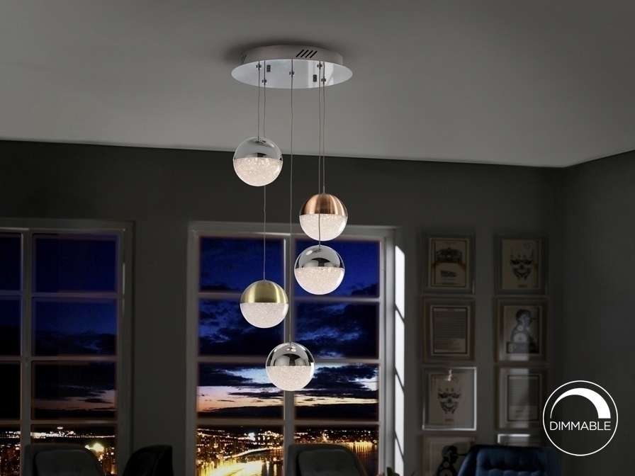 098214 Подвесной светильник 5L LED разноцветный Schuller Sphere