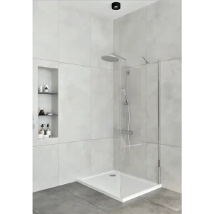 Боковая панель для душа Rain 80x185см профиль хромированный стекло прозрачное 5мм