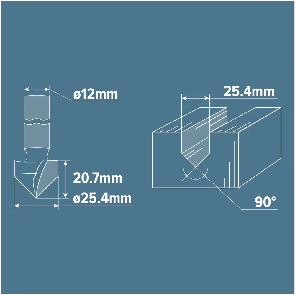Фреза пазовая галтельная V-образная Brigadier, D25.4 мм STLM-2012537 - Вид №3