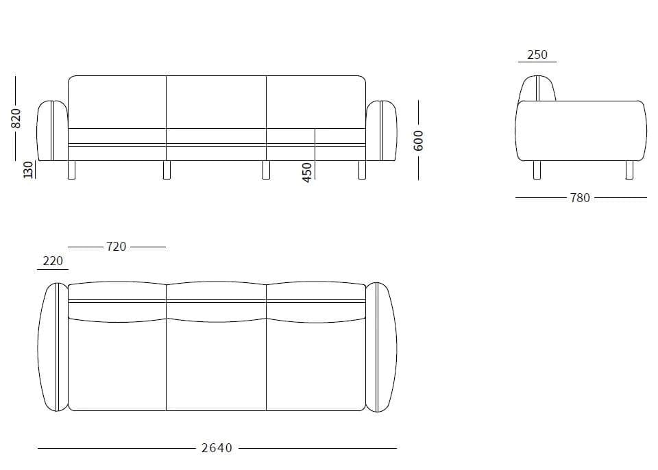 3-местный тканевый диван EMKO Bean ARCH-00125194 - Вид №7