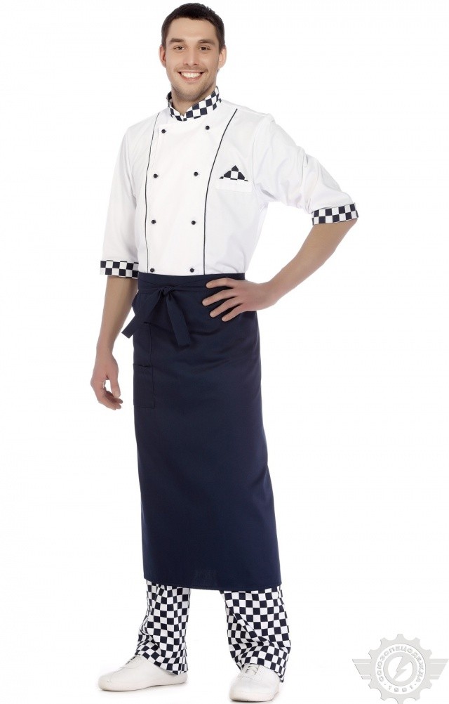 58753 Фартук "ГУРМАН" удлиненный цвет темно-синий  Одежда для официантов  размер Спецодежда  - Вид №4