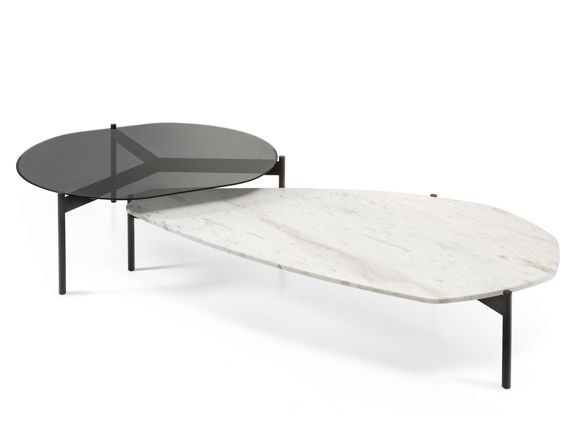 Стеклянный низкий круглый журнальный столик Cantori Johnson ARCH-00139900 - Вид №1