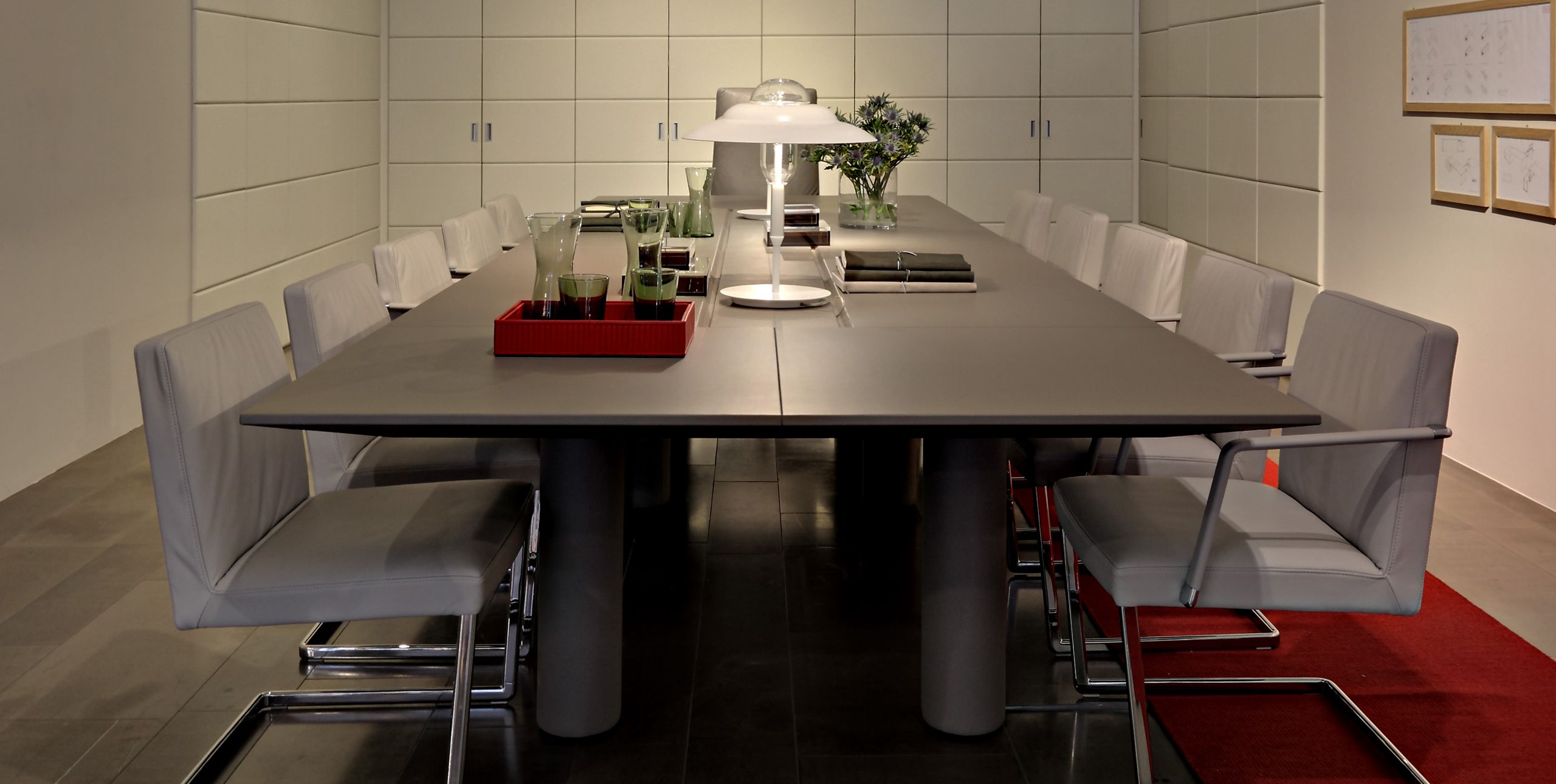 Прямоугольный стол для совещаний с системой люверсов Poltrona Frau офис-системы управления ARCH-00048676 - Вид №5