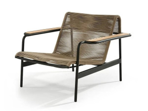 Веревочный садовый стул с подлокотниками