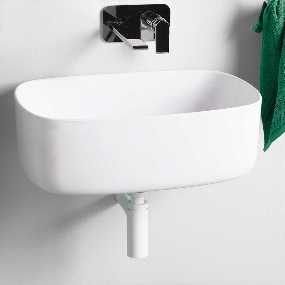 EVLABOU Подвесная раковина настенная прямоугольная EVER Life Design  белая  - Вид №6