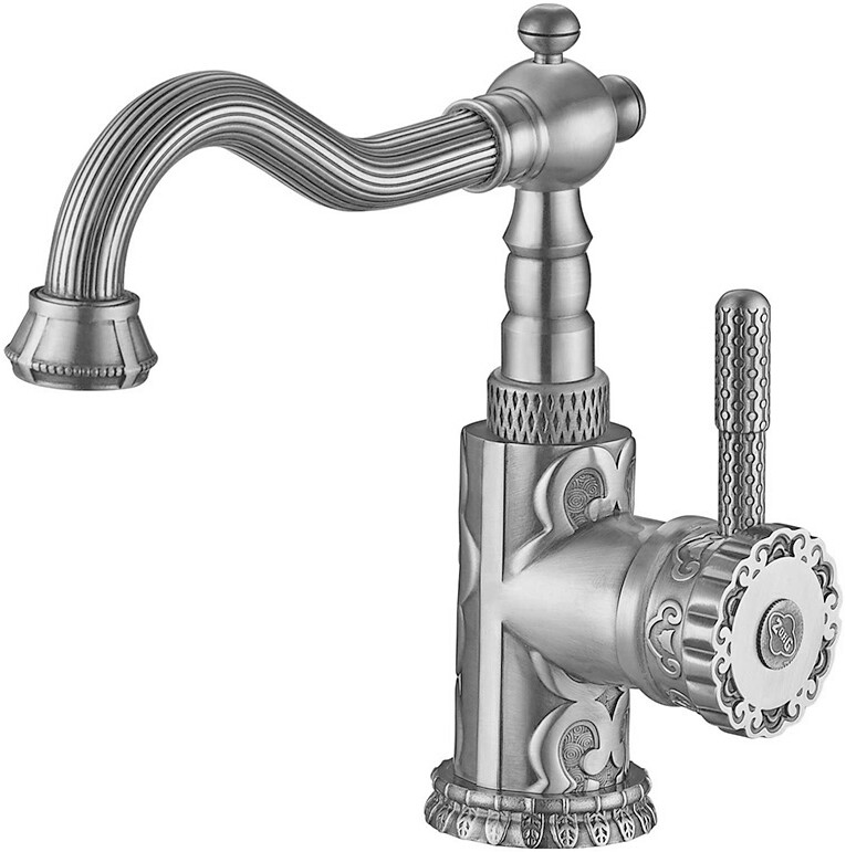 Смеситель ZorG Antic A 114U-SL для раковины, серебро