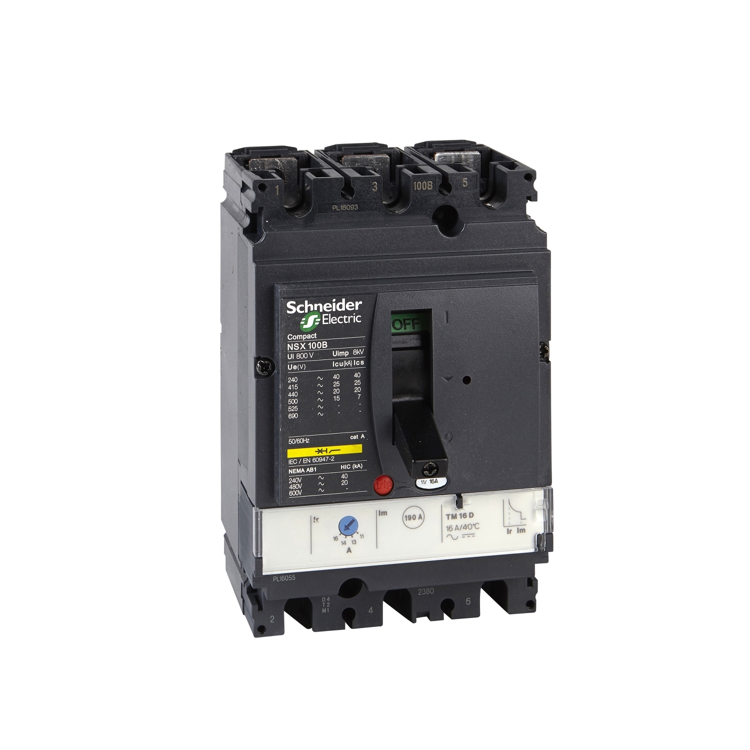 LV429841 Силовой автомат NSX 100, TM-D, 50кА, 3P, 80А Schneider Electric Compact 