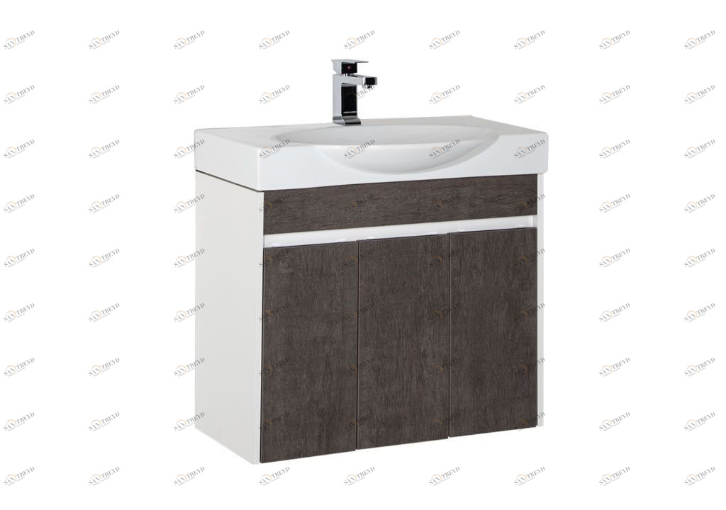 Тумба с раковиной Aquanet Коста 76 белый/дуб антик 0018840700188195