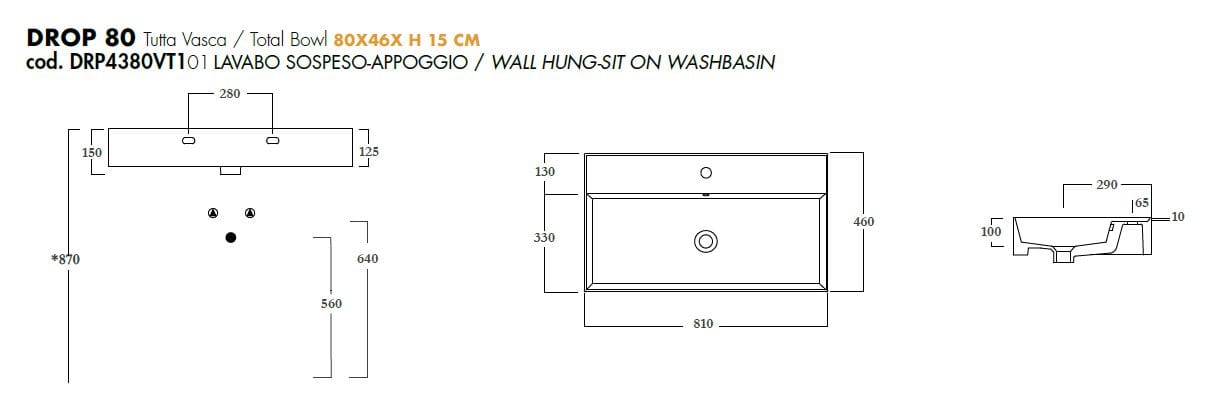 Керамическая одиночная прямоугольная раковина Olympia Ceramica DROP ARCH-00136620 - Вид №11