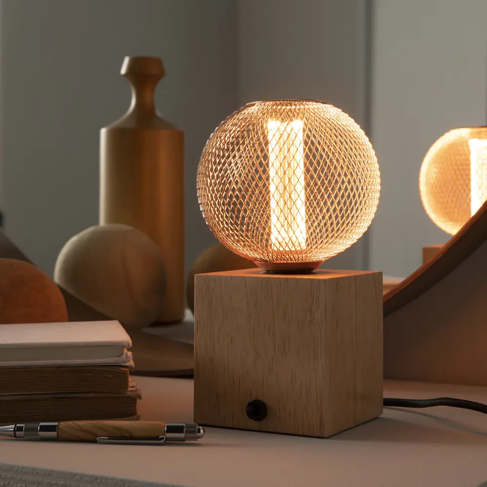 INSPIRE Bokken — деревянная настольная лампа-куб с цоколем Е27 83618145 STLM-0042885 - Вид №8