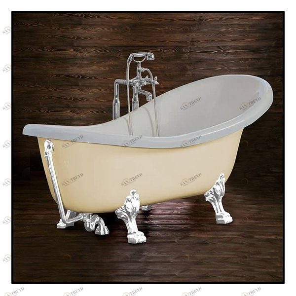 Ванна Akcjum Rectime 170 WR-02-01-KB-J овальная кремовая с белыми ножками WR0201KBJ