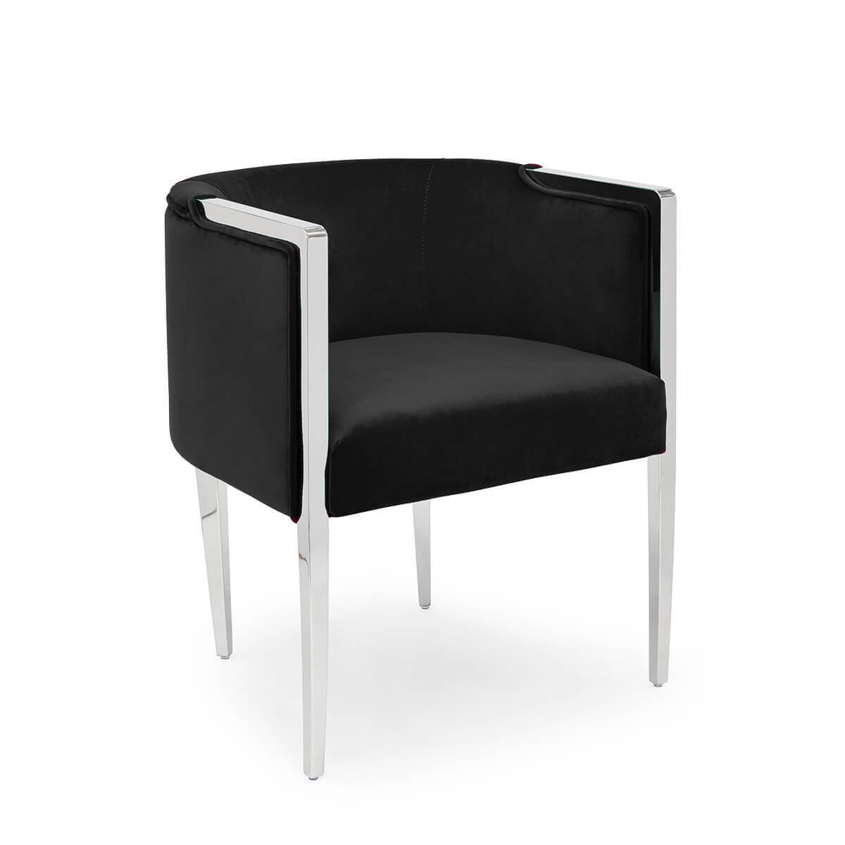 700417-BS ABHIKA СТУЛ GARDA ROUND BLACK/SILVER 