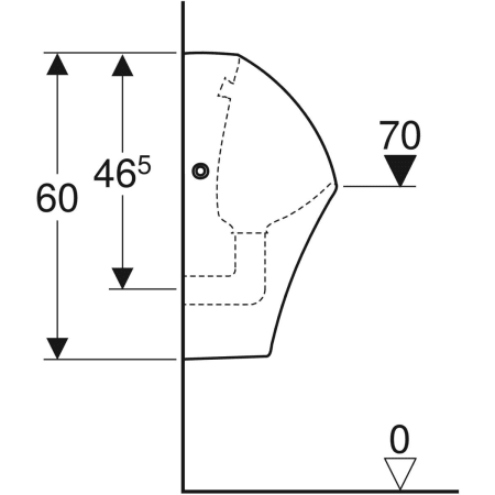 501.657.00.8 Geberit Urinal Narva, wasserlos, Abgang nach hinten oder unten Geberit  - Вид №4