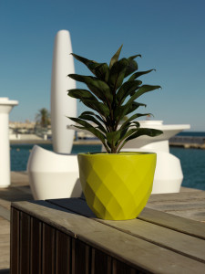 072847 Кашпо Nano матовое антрацит 15см Vondom Vases