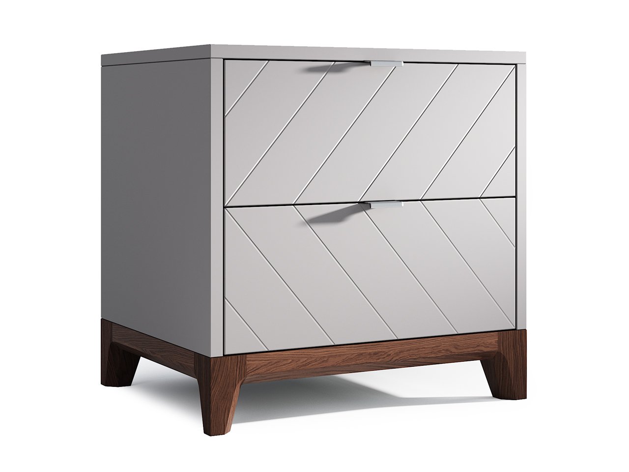 Прикроватная тумбочка дизайнерская светло-серая Case THE IDEA  210314 Серый  - Вид №1