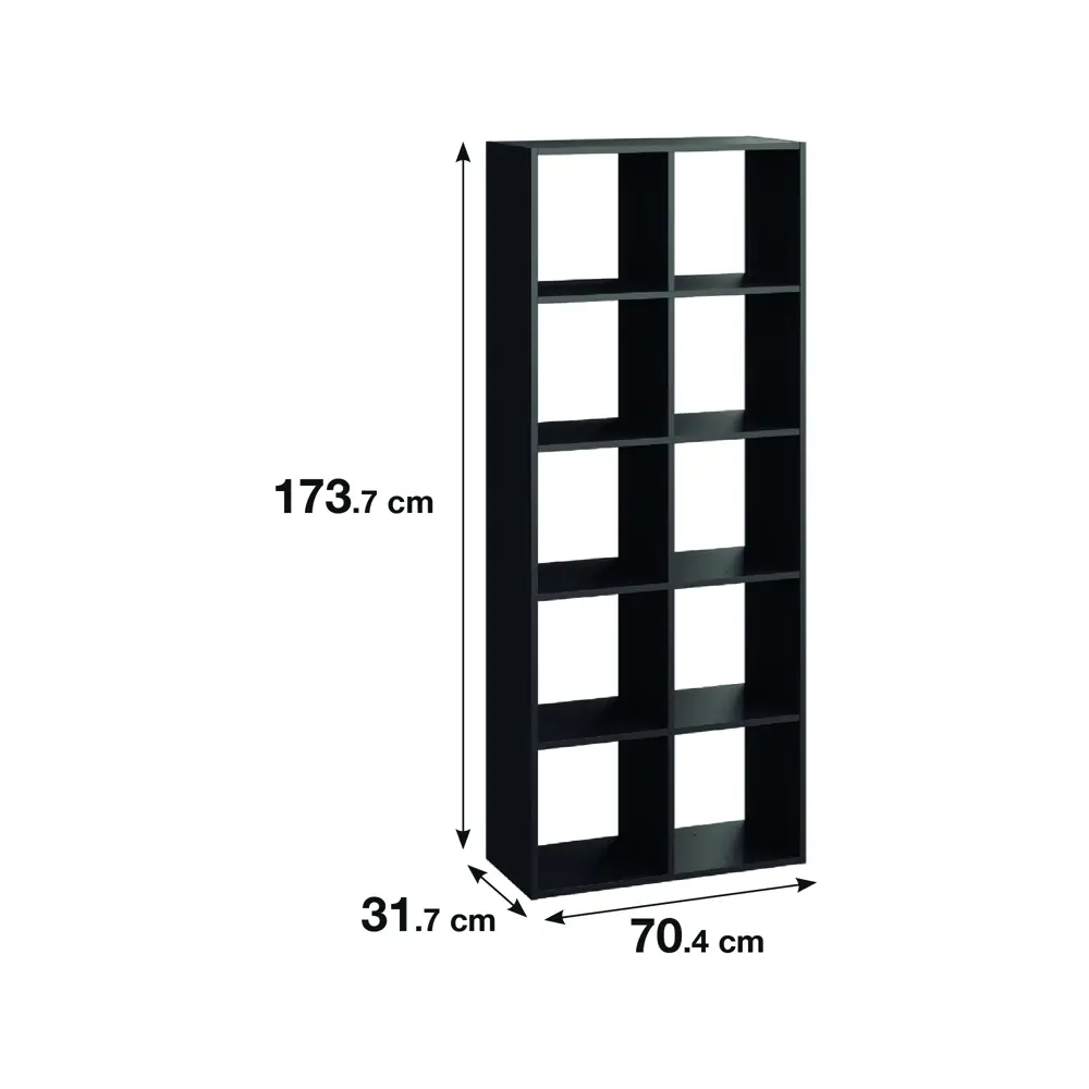 Стеллаж Spaceo KUB 10 секций 70x173x31.5 см ЛДСП цвет графит 82731894 STLM-2090815  - Вид №1