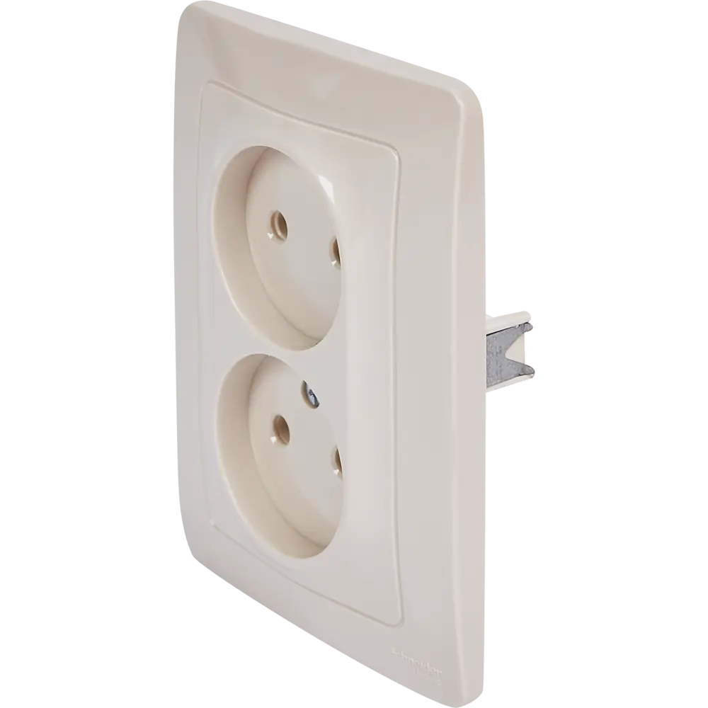 Розетка двойная встраиваемая Systeme Electric Blanca без заземления цвет бежевый 86728858 STLM-2048858 - Вид №1