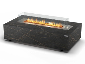 Отдельно стоящий камин из нержавеющей стали и биоэтанольного стекла