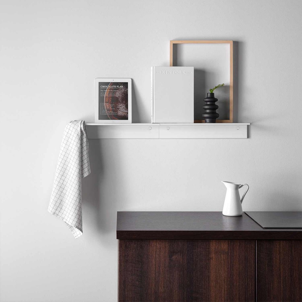 EVLISPA450EVER Life Design Полка с держателем для полотенец - Lissom Slim  Непрозрачный белый  - Вид №4