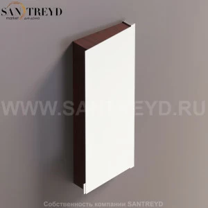 Agape 026 Шкаф с наклонной двухсторонней зеркальной дверью в коробе из фанеры под красный дуб правосторонний AMOB026DXRM