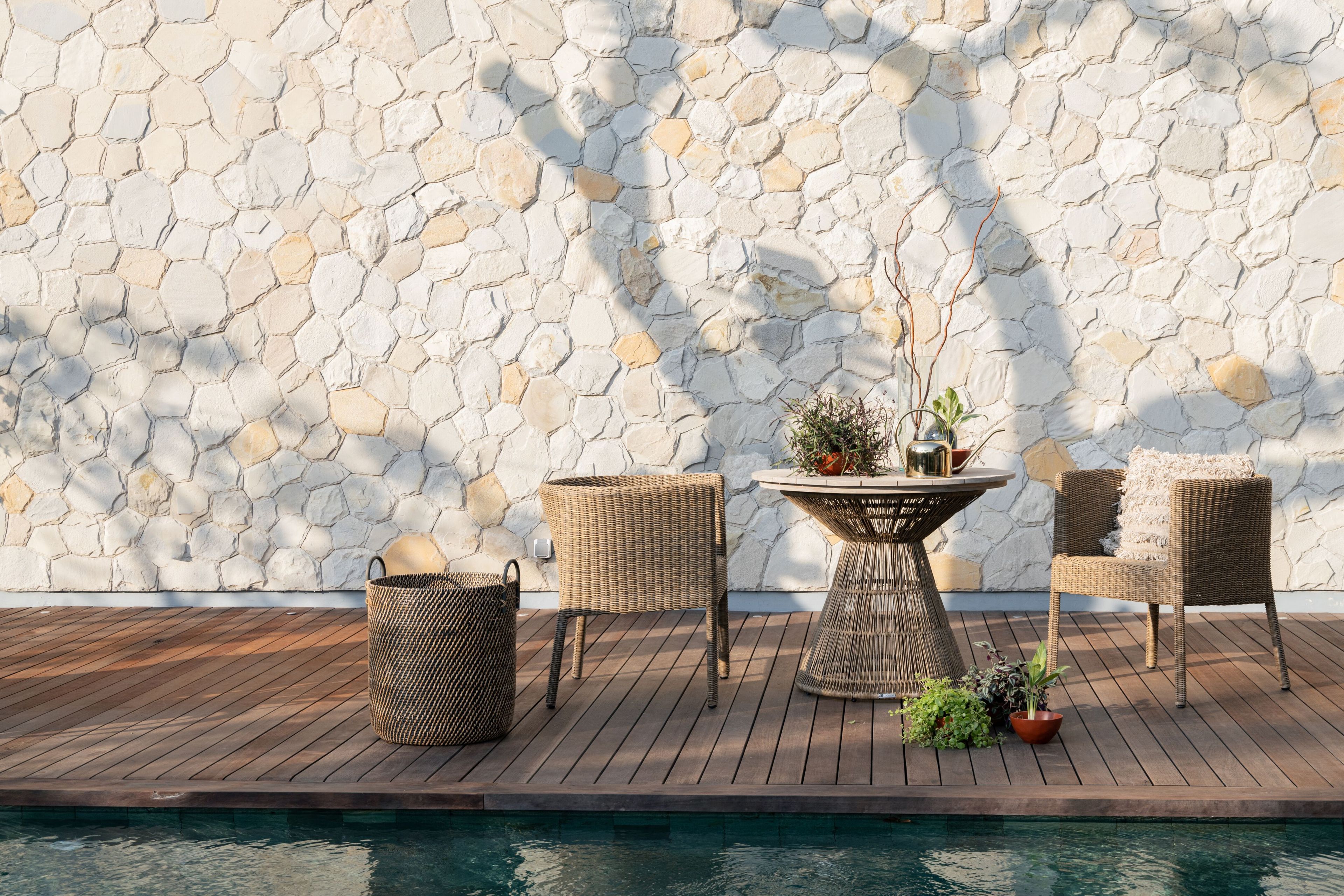 Алюминиевый и деревянный круглый садовый стол cbdesign Fiorella ARCH-00138062 - Вид №5