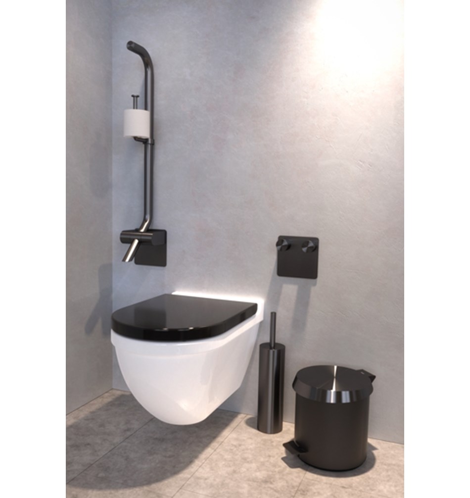 FROST Ершик для унитаза 1, напольный » матовый черный   N1910-BCB  - Вид №2