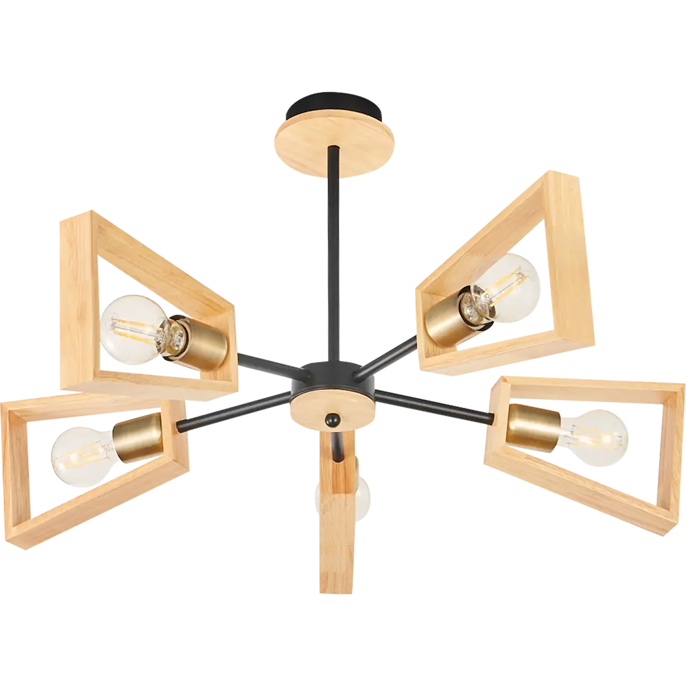 Люстра потолочная СЕМЬ ОГНЕЙ Шерлас - элегантное черно-золотое освещение для гостиной 85243318 STLM-0060374 - Вид №3