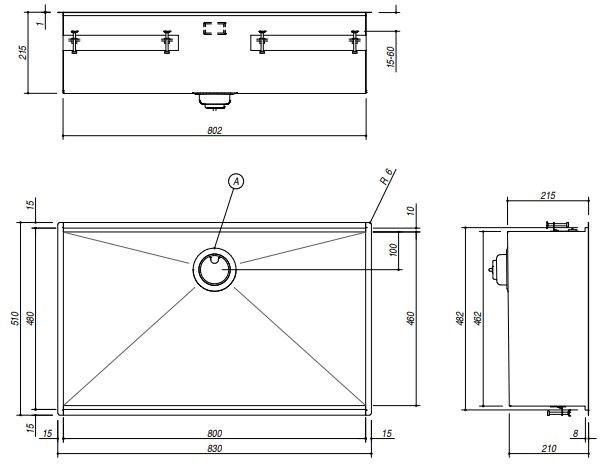 1qa841i Встроенная раковина под столешницу овальная Barazza Flexi - Вид №5