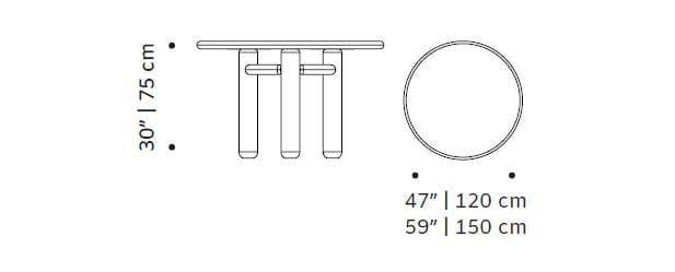 Круглый дубовый обеденный стол Mambo Unlimited Ideas KAI ARCH-00039643 - Вид №4