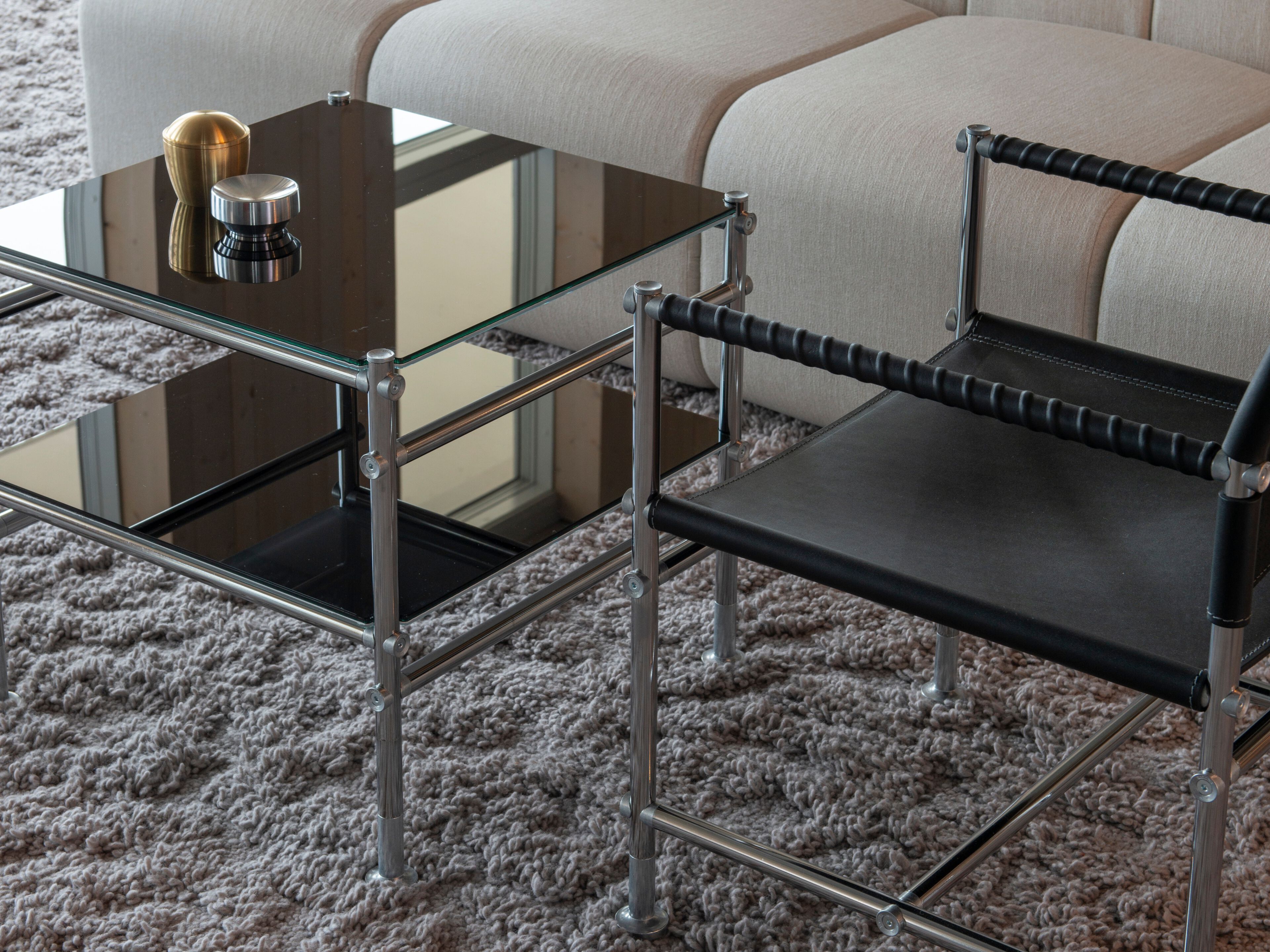 Стальной и стеклянный журнальный столик с отсеком для хранения Bla Station Able ARCH-00029113 - Вид №3