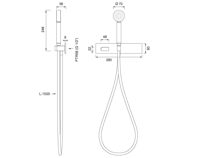 Смеситель для душа из нержавеющей стали с переключателем CEADESIGN SIXTY ARCH-00041237 - Вид №1