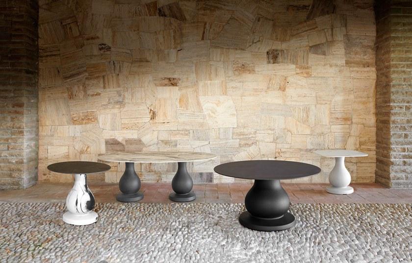 SLIDE Квадратный стол из полиэтилена и столешница из hpl с эффектом мрамора sun-id-1485180 - Вид №4