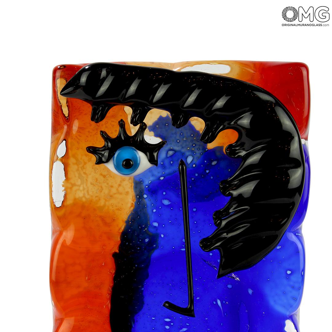 4709 ORIGINALMURANOGLASS Скульптура Голова Женщины - Pop Art - Original Murano Glass OMG 19 см PICASSO - Вид №1