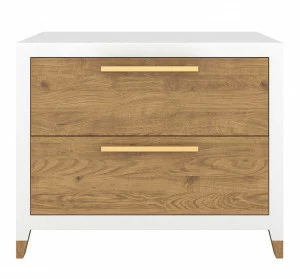 Тумбочка прикроватная для спальни с 2 ящиками коричневая N1 "Arnika" FURNITERA ARNIKA 120319 Белый;коричневый