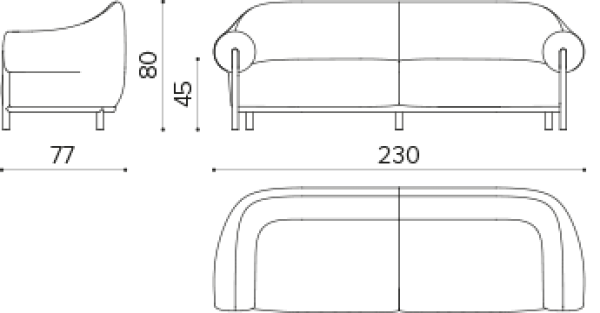 FD 3000 3-х местный диван True Design Fender  - Вид №1