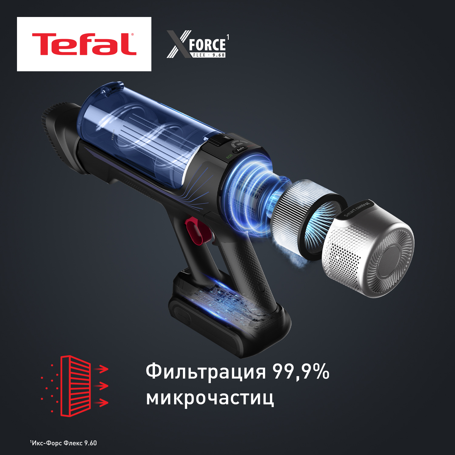 5604090 Пылесос  вертикальный  Tefal TY20C4WO  черный STDN-0123589 - Вид №3