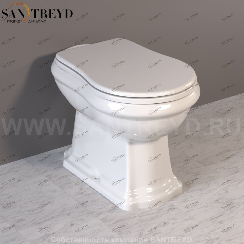 101001 Приставной унитаз напольный Белый Kerasan RETRO Италия