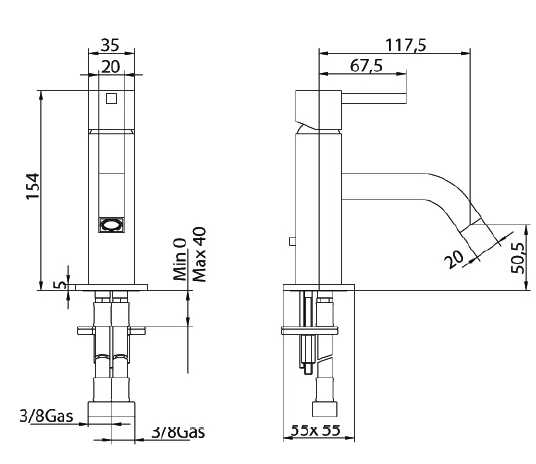 750120SN02 Смеситель Bandini Ice Cube Santreyd - Вид №6