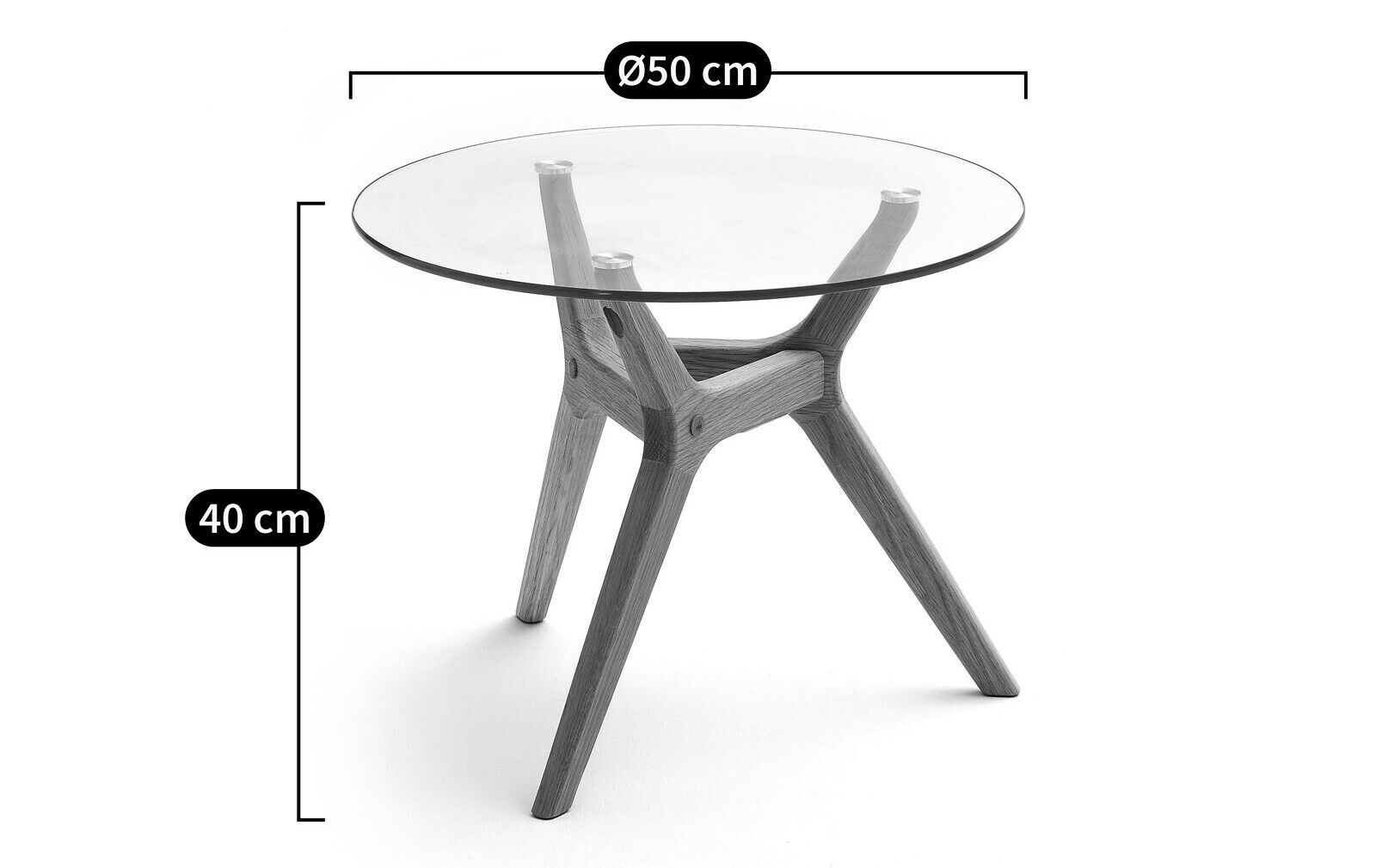 Круглый деревянный и стеклянный журнальный столик AMPM Maricielo ARCH-00094145 - Вид №3