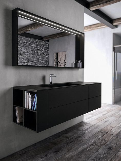 Ideagroup Одинарная подвесная тумба для ванной из fenix-ntm® Sense sun-id-1397281 - Вид №2