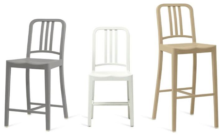 Emeco Высокий табурет из переработанного пластика со спинкой 111 navy® sun-id-1489571 - Вид №1