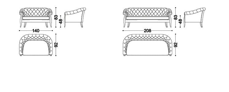 Тканевый диван OPERA CONTEMPORARY Siebel ARCH-00107048 - Вид №3