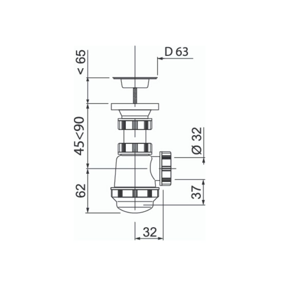 Сифон 11/4*32мм с выпуском для биде и умывальников (30718589) 30718589 Santreyd  - Вид №3