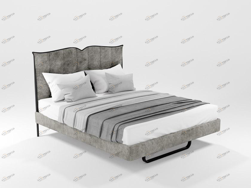 Barel Двуспальная кровать из ткани с мягким изголовьем sun-id-1460589