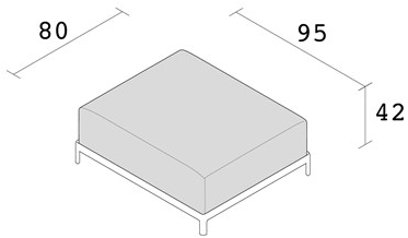 Alias Прямоугольный пуф из ткани с обивкой Aluzen soft P51 - Вид №2