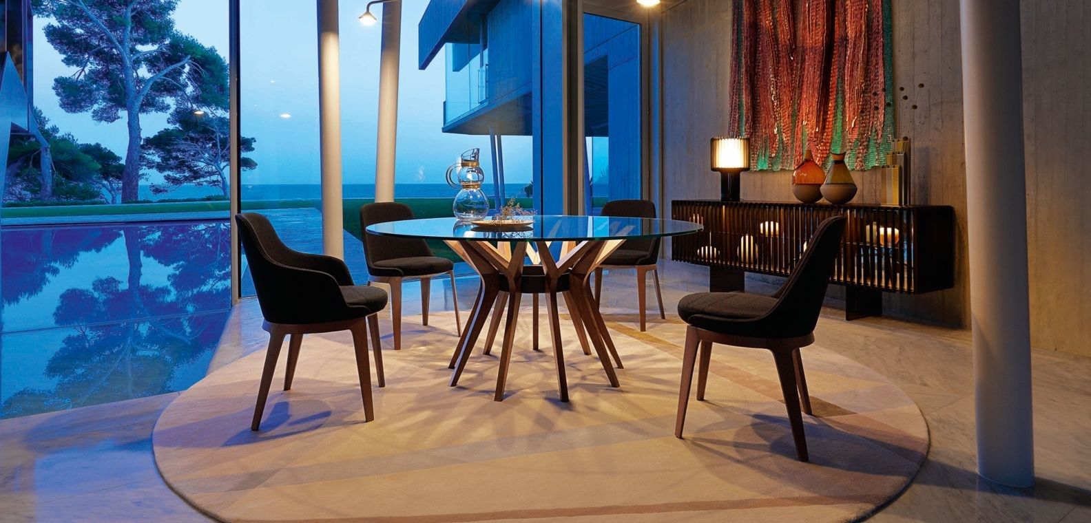 Тканевый мягкий поворотный стул ROCHE BOBOIS TOURNICOTI ARCH-00132810 - Вид №4