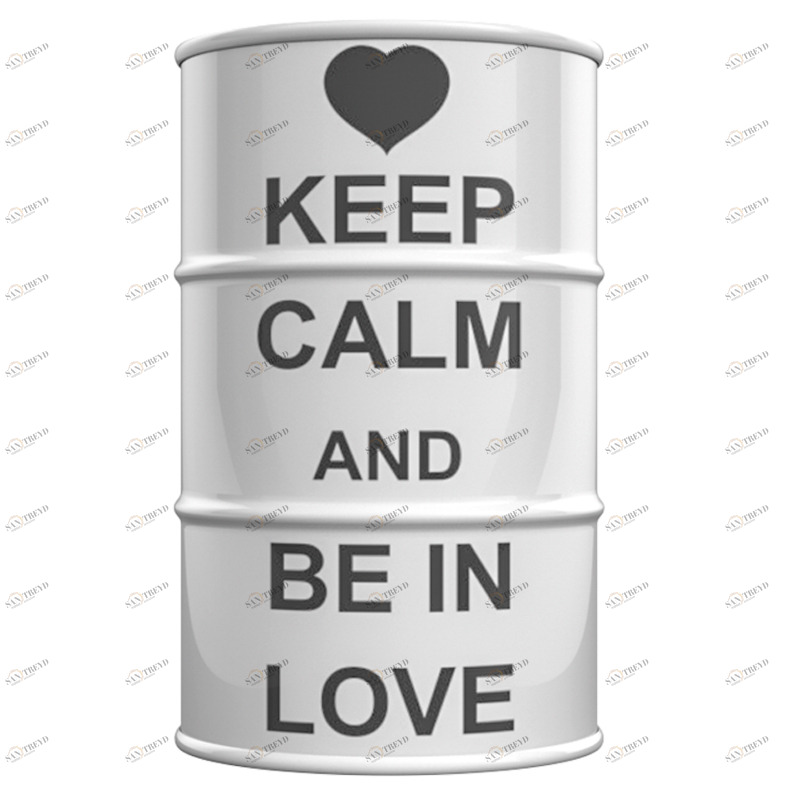 Бочка металлическая декоративная Keep calm and be in love XL STARBARREL  043825 Белый 