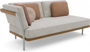 MNST266 Правое угловое двойное сиденье кремень teak Manutti Flex