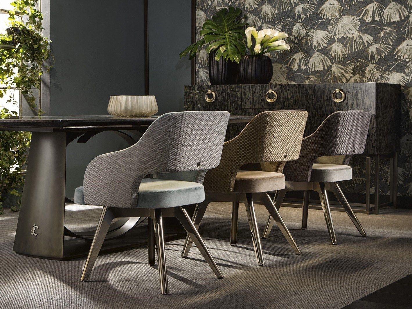 Бархатный стул с подлокотниками Cantori ADRIA ARCH-00082636 - Вид №3